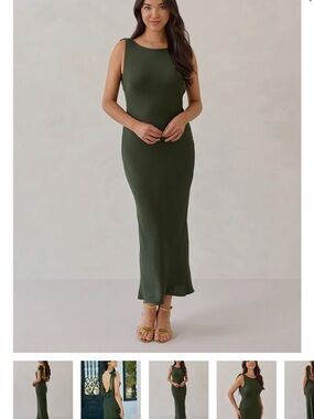 Park & Fifth Olive Green Maxi Dress